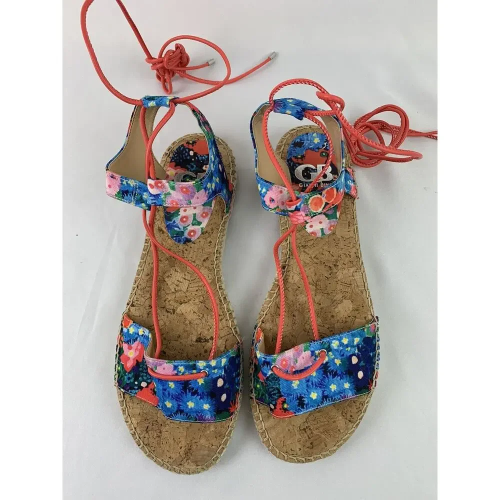 Size 10M Gianni Bini Women's Colorful Lace Up Women's Espadrille Flats